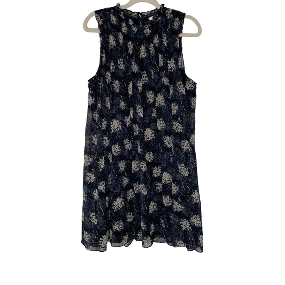 Joie navy Baltic‎ floral swing sleeveless dress. Size L
